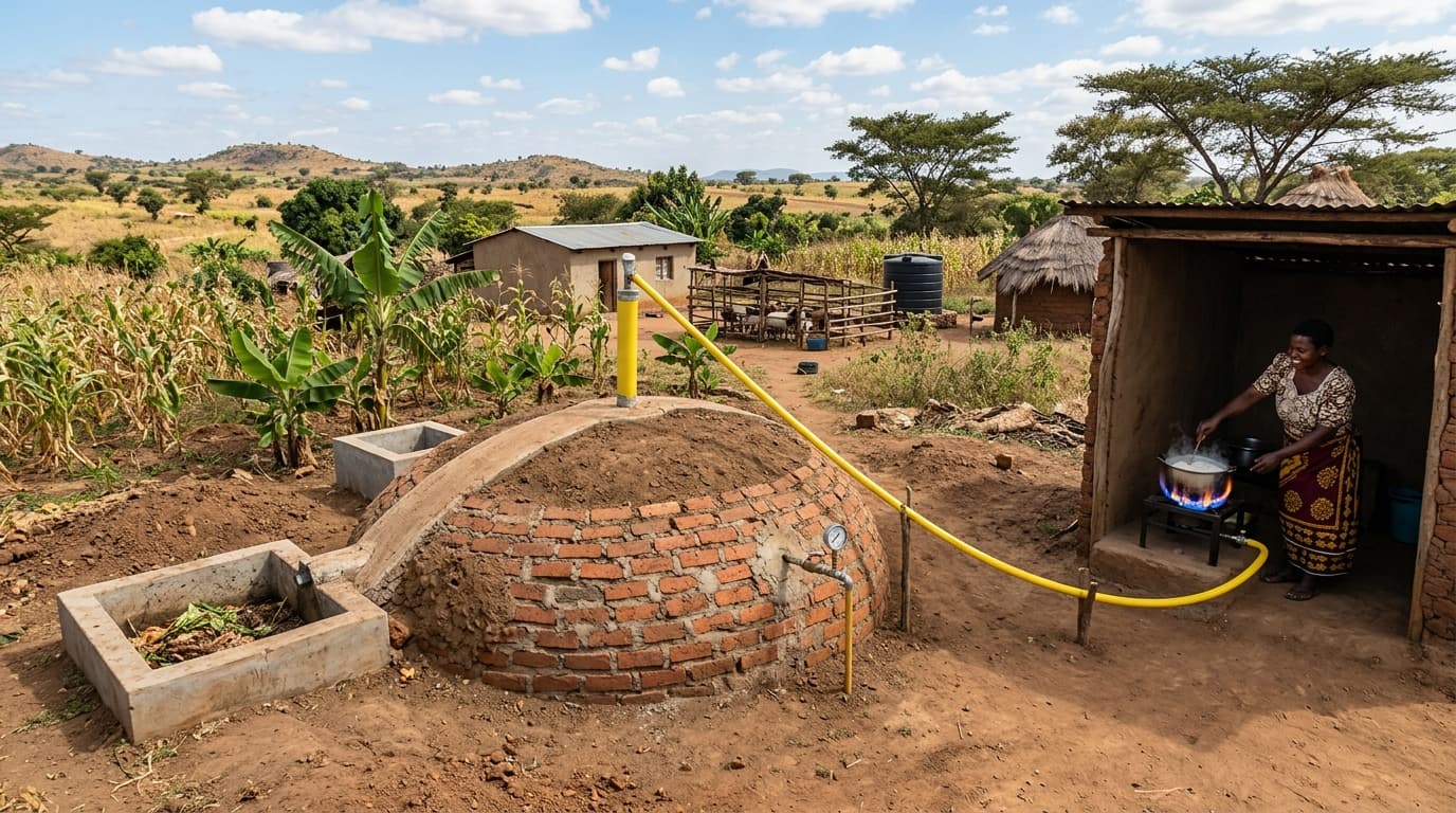 Biogas digester and pump house infrastructure in Malawi